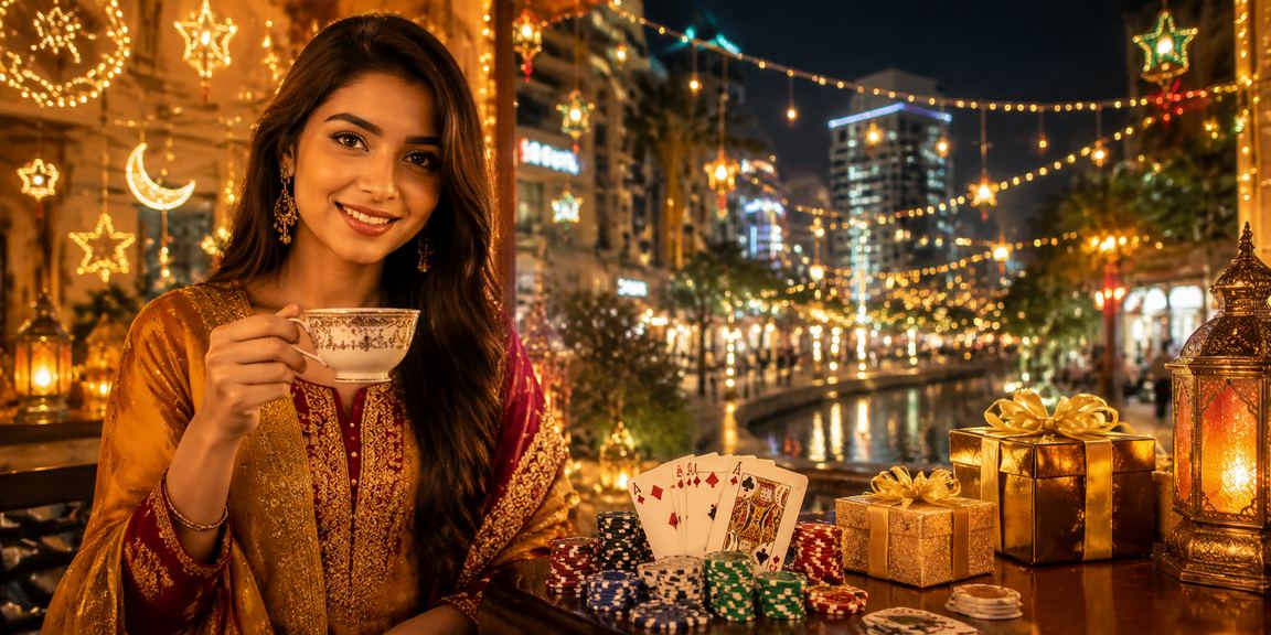 ঢাকায় ঈদ উৎসবে পোকার গেম উপভোগ করছেন একদল তরুণ খেলোয়াড়